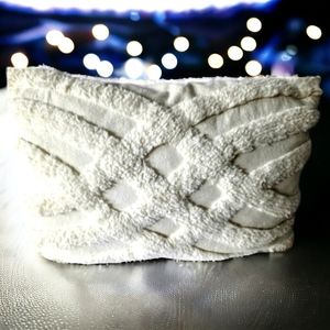 Boho textured lumbar pillow with polyfill insert